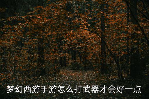 梦幻西游手游怎么打武器才会好一点