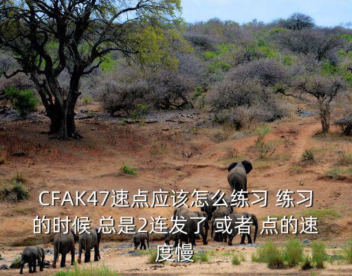 CFAK47速点应该怎么练习 练习的时候 总是2连发了 或者 点的速度慢