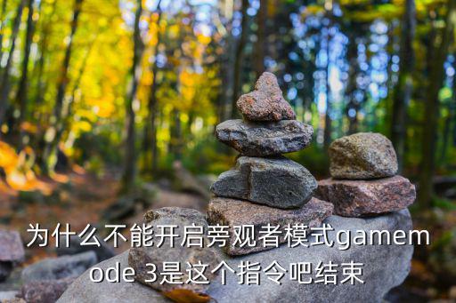 mc手游版怎么开启旁观者模式，为什么不能开启旁观者模式gamemode 3是这个指令吧结束