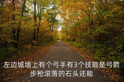 左边城墙上有个弓手有3个技能是弓箭步枪滚落的石头还能
