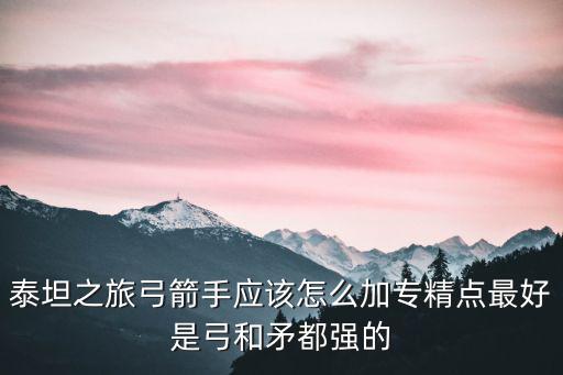 泰坦之旅弓箭手应该怎么加专精点最好是弓和矛都强的