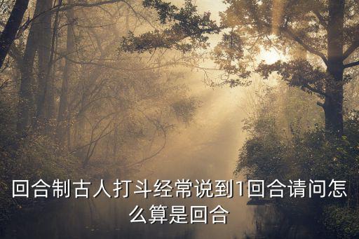 回合制古人打斗经常说到1回合请问怎么算是回合