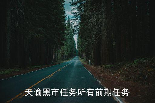 天谕黑市任务所有前期任务
