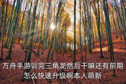 方舟手游训完三角龙然后干嘛还有前期怎么快速升级啊本人萌新