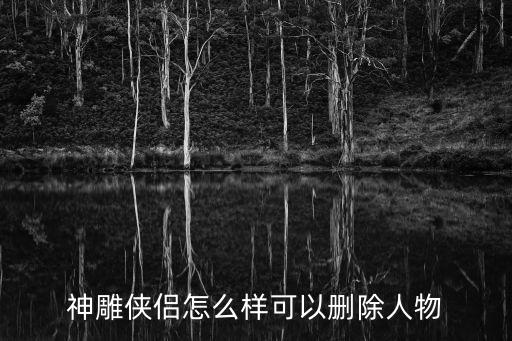 神雕侠侣怎么样可以删除人物