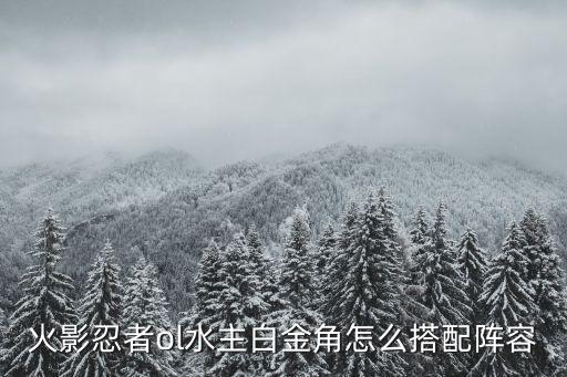 火影手游ol金角怎么搭配，火影忍者ol水主白金角怎么搭配阵容