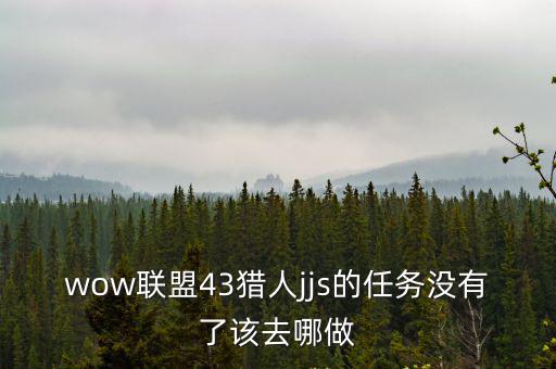 wow联盟43猎人jjs的任务没有了该去哪做