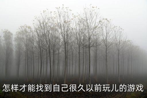 怎样才能找到自己很久以前玩儿的游戏