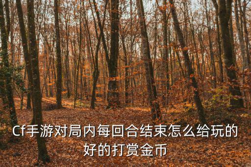Cf手游对局内每回合结束怎么给玩的好的打赏金币