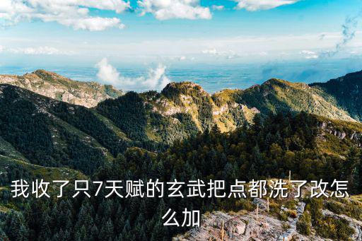 我收了只7天赋的玄武把点都洗了改怎么加