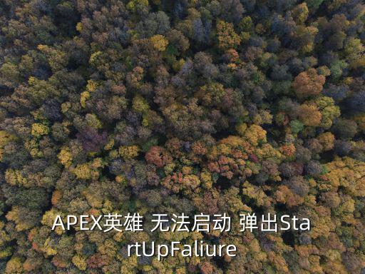APEX英雄 无法启动 弹出StartUpFaliure