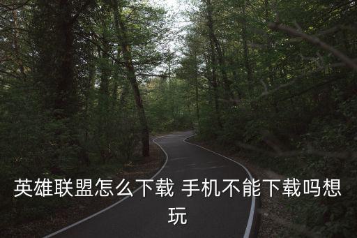 英雄联盟怎么下载 手机不能下载吗想玩
