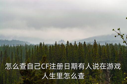 怎么查自己CF注册日期有人说在游戏人生里怎么查