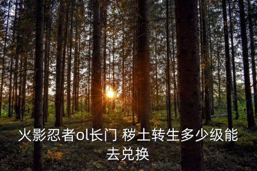 火影忍者ol长门 秽土转生多少级能去兑换