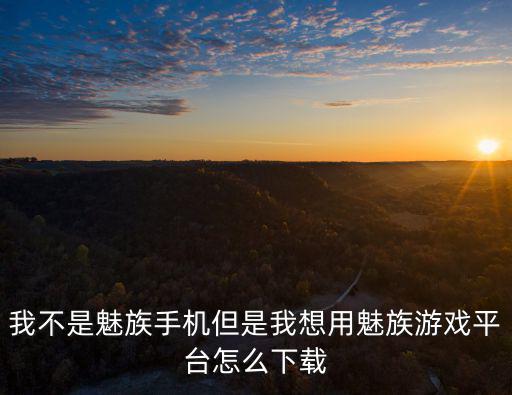 我不是魅族手机但是我想用魅族游戏平台怎么下载