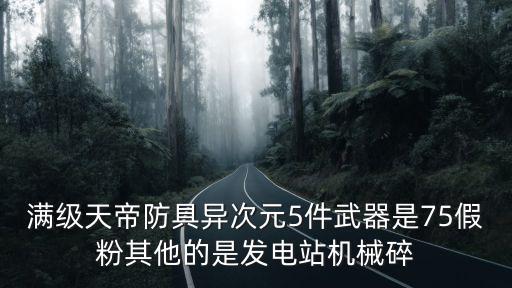 满级天帝防具异次元5件武器是75假粉其他的是发电站机械碎