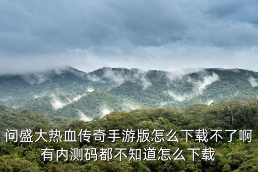 问盛大热血传奇手游版怎么下载不了啊有内测码都不知道怎么下载