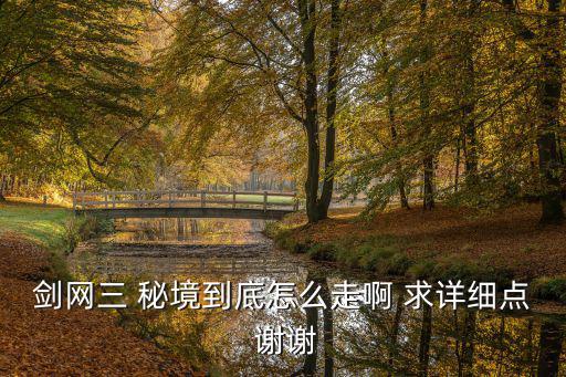 剑网三 秘境到底怎么走啊 求详细点 谢谢