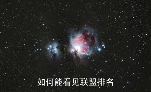 如何能看见联盟排名