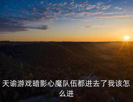 天谕游戏暗影心魔队伍都进去了我该怎么进