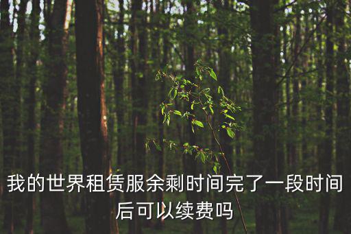 我的世界租赁服余剩时间完了一段时间后可以续费吗