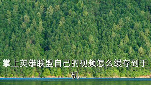 掌上英雄联盟自己的视频怎么缓存到手机