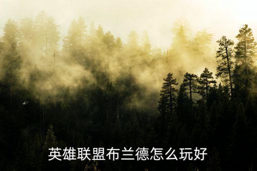 英雄联盟布兰德怎么玩好