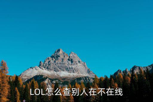 LOL怎么查别人在不在线