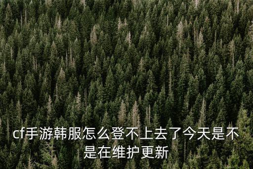 cf手游韩服怎么登不上去了今天是不是在维护更新
