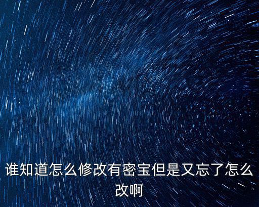 谁知道怎么修改有密宝但是又忘了怎么改啊