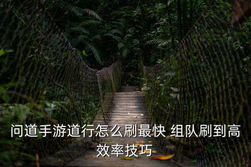 问道手游道行怎么刷最快 组队刷到高效率技巧