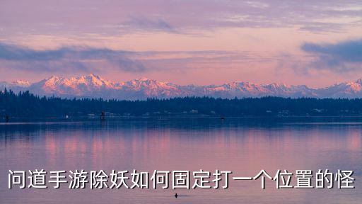 问道手游除妖如何固定打一个位置的怪
