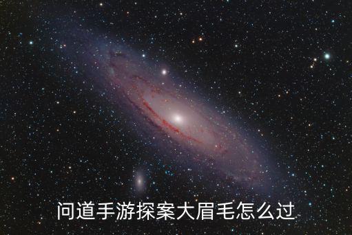 问道手游探案大眉毛怎么过