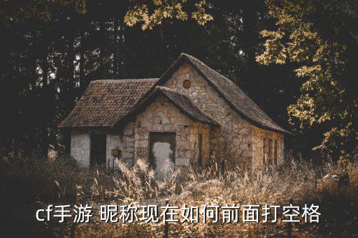 cf手游 昵称现在如何前面打空格