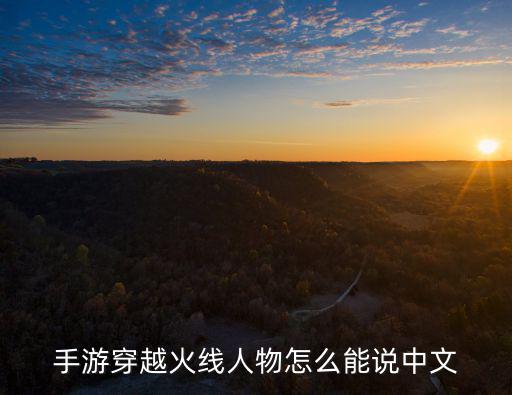 手游穿越火线人物怎么能说中文
