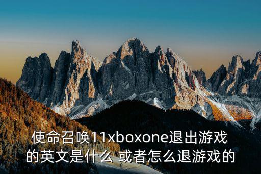 使命召唤11xboxone退出游戏的英文是什么 或者怎么退游戏的