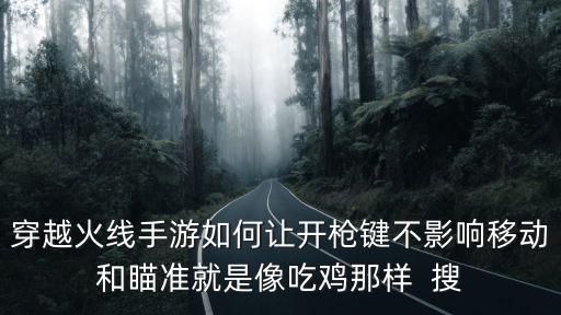 穿越火线手游如何让开枪键不影响移动和瞄准就是像吃鸡那样  搜