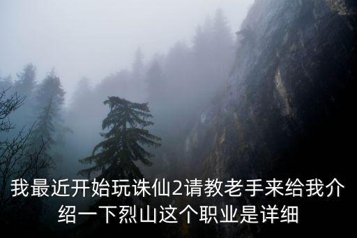 我最近开始玩诛仙2请教老手来给我介绍一下烈山这个职业是详细