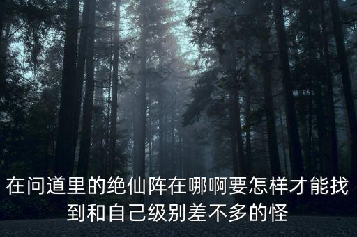 在问道里的绝仙阵在哪啊要怎样才能找到和自己级别差不多的怪