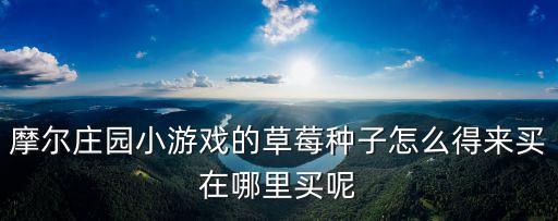 摩尔庄园小游戏的草莓种子怎么得来买在哪里买呢