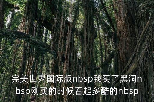 完美世界国际版nbsp我买了黑洞nbsp刚买的时候看起多酷的nbsp