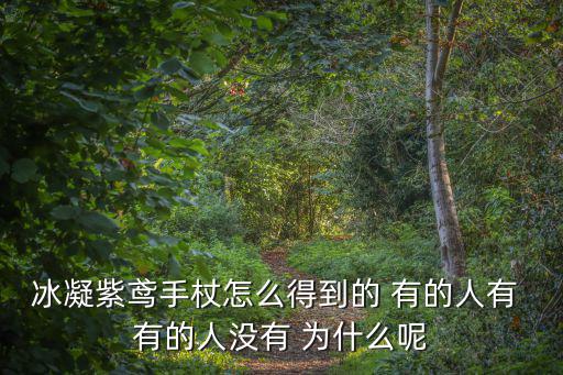 冰凝紫鸢手杖怎么得到的 有的人有 有的人没有 为什么呢