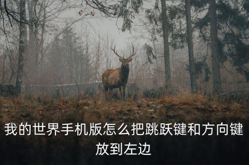 我的世界手机版怎么把跳跃键和方向键放到左边