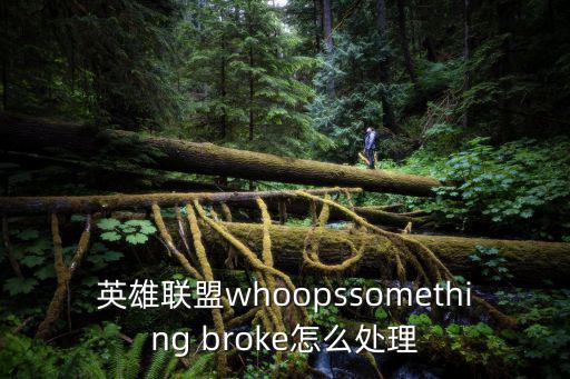 英雄联盟whoopssomething broke怎么处理