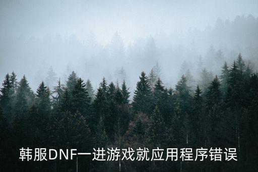 韩服DNF一进游戏就应用程序错误