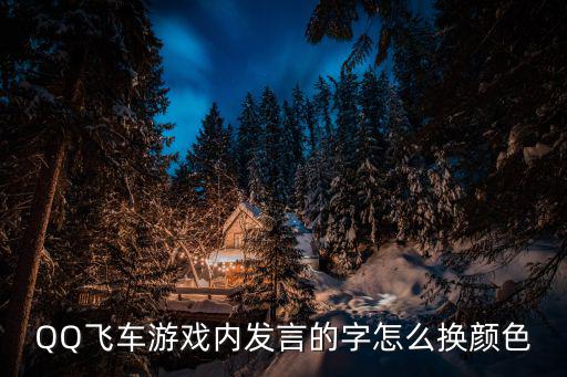 QQ飞车游戏内发言的字怎么换颜色