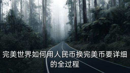 完美世界如何用人民币换完美币要详细的全过程