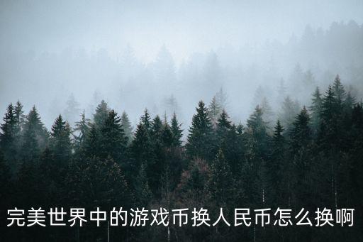 完美世界中的游戏币换人民币怎么换啊
