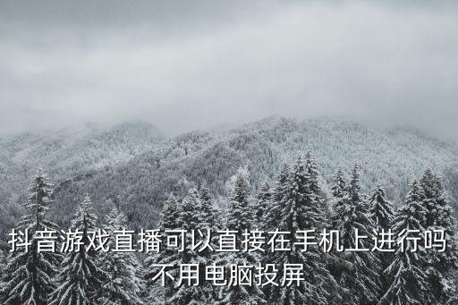 抖音游戏直播可以直接在手机上进行吗不用电脑投屏