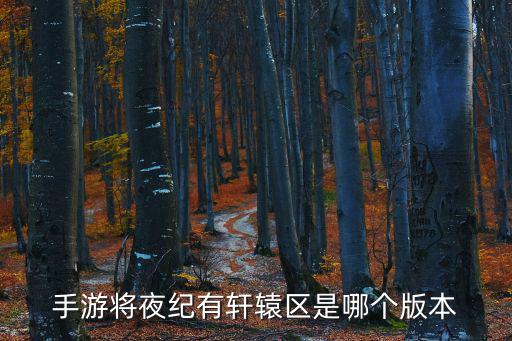 手游将夜纪有轩辕区是哪个版本